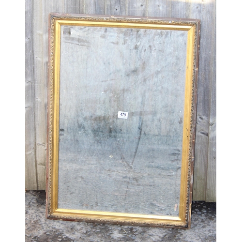 479 - Vintage bevelled mirror with gilt frame