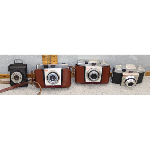 727 - 4 vintage cameras to include a Kodak Colour Snap 35