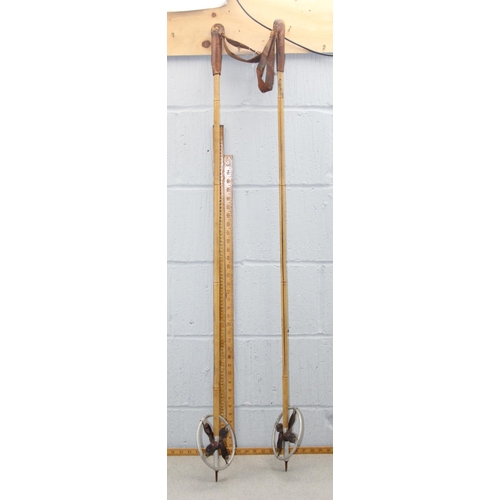 766 - Pair of vintage bamboo ski poles