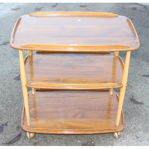 150 - Blonde Ercol 3 tier drinks serving trolley