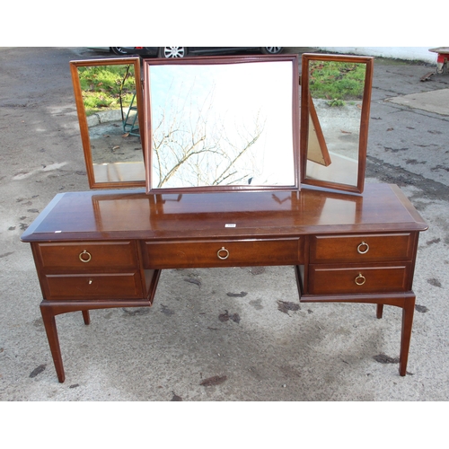 153 - Stag dressing table with triple mirror