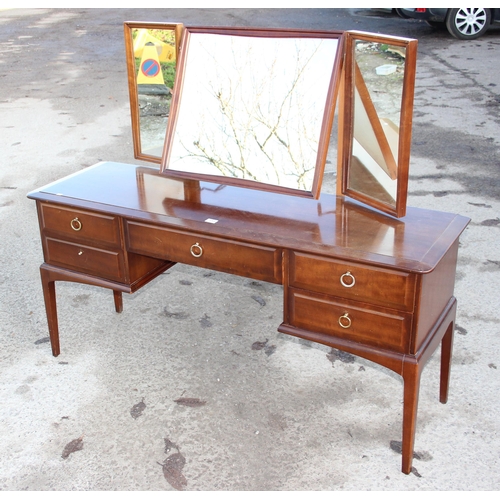 153 - Stag dressing table with triple mirror