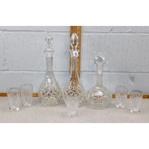 1828 - Mixed cut glass to include 3 decanters