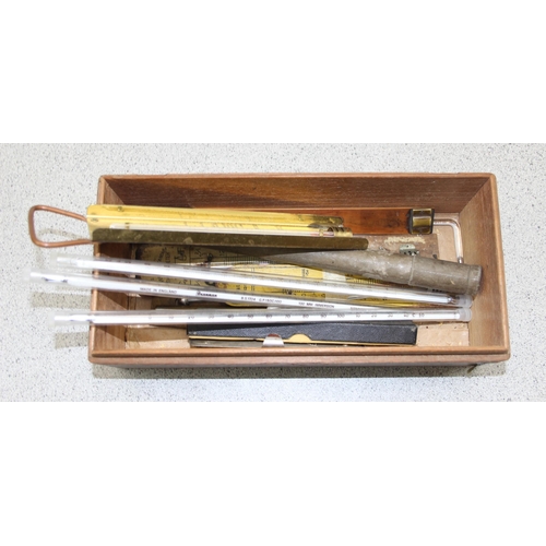 729 - Qty of vintage thermometers to include nitrogen filled Brannan's & a sugar thermometer etc