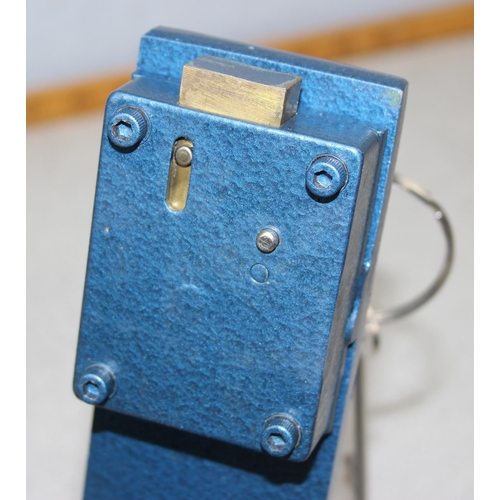 893 - Small blue floor safe with key