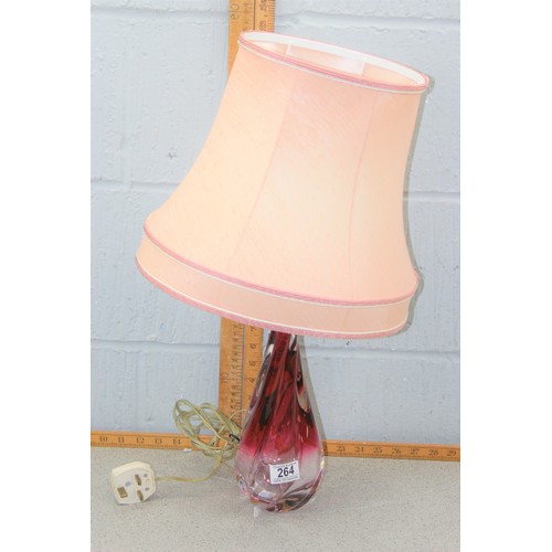 264 - Murano style glass lamp & shade