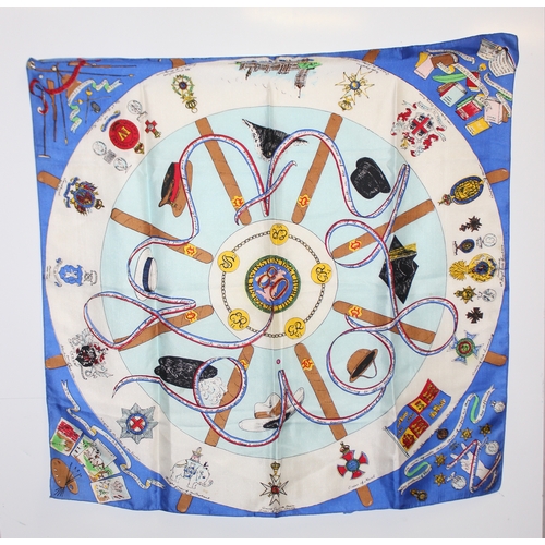 229U - Vintage silk scarf depicting Sir Winston Churchill's Commemoration