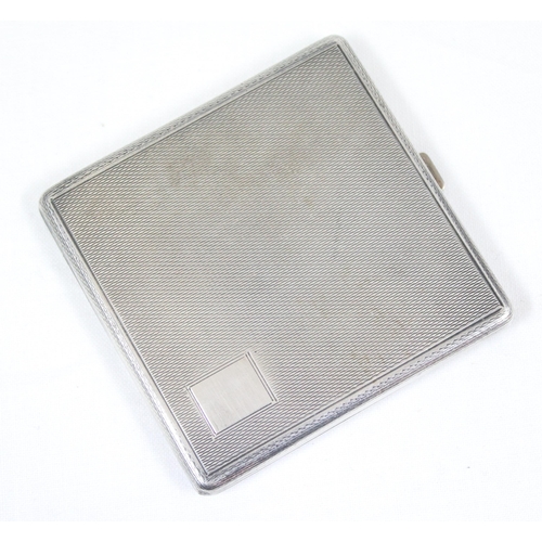 1052 - An Art Deco period silver compact, Birmingham 1946 by John Henry Wynn, approx 95g gross