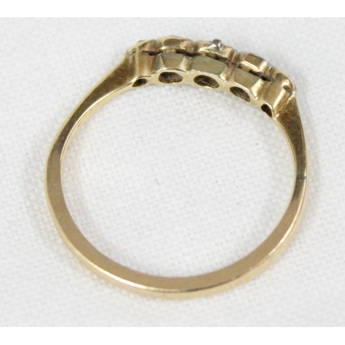 1117 - 18ct gold 5 diamond ring, approx size M, approx 1.74g gross