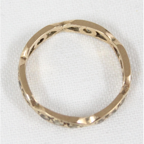 1119 - 9ct gold and diamond eternity ring, approx size M, approx 1.75g gross