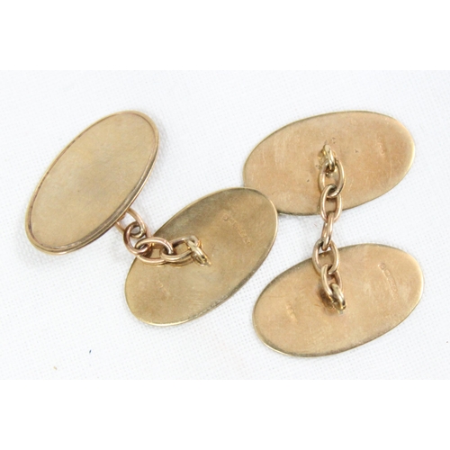 1128 - A pair of 9ct gold cufflinks, Birmingham 1967, approx 4.94g gross