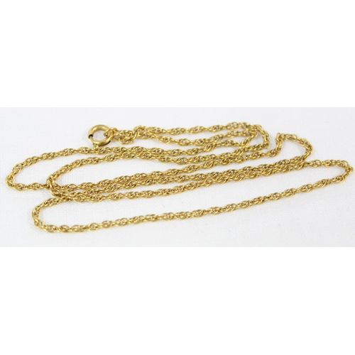 1130 - 9ct gold rope twist chain, approx 50cm long, approx 3.77g gross