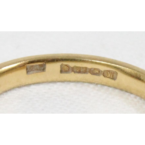 1149 - 22ct gold wedding band ring, Birmingham 1936, approx size O, approx 3.76g gross