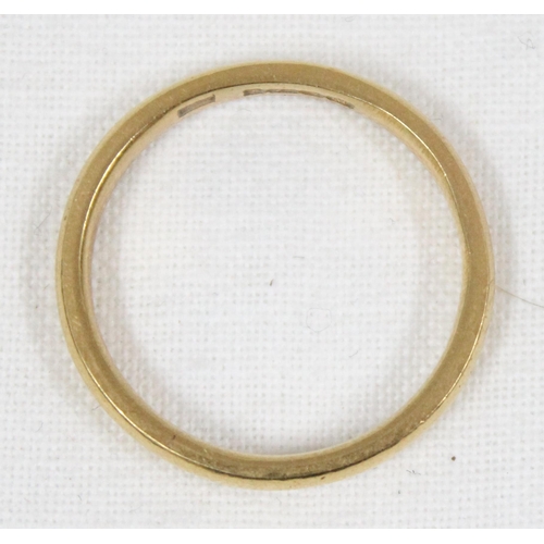 1149 - 22ct gold wedding band ring, Birmingham 1936, approx size O, approx 3.76g gross