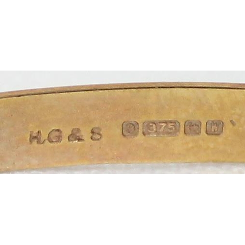 1150 - 9ct gold adjustable bangle, Birmingham 1971, approx 6.33g gross