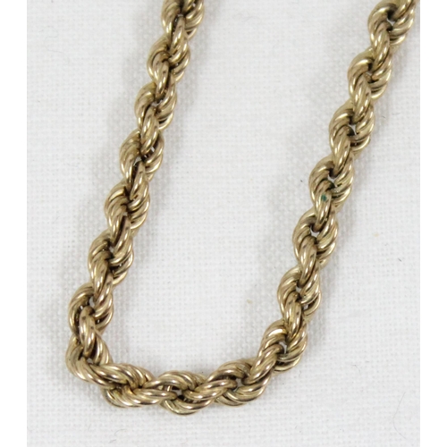 1156 - 9ct gold rope twist chain bracelet, import marks for Sheffield 1980, approx 18cm long, approx 2.32g ... 