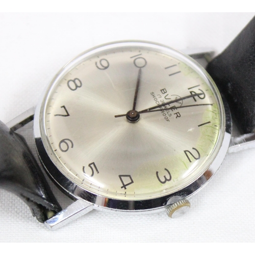 1325 - A vintage Buler Swiss made mechanical watch with leather strap