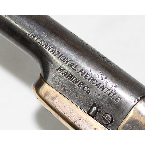 1437 - Of Titanic interest, a .41 calibre Colt Derringer pistol with barrel inscribed International Mercant... 