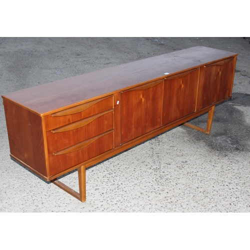 154 - Mid-century 3 draw 3 cupboard retro sideboard by Stonehill Furniture