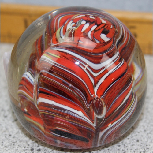 1846 - 6 assorted glass paperweights