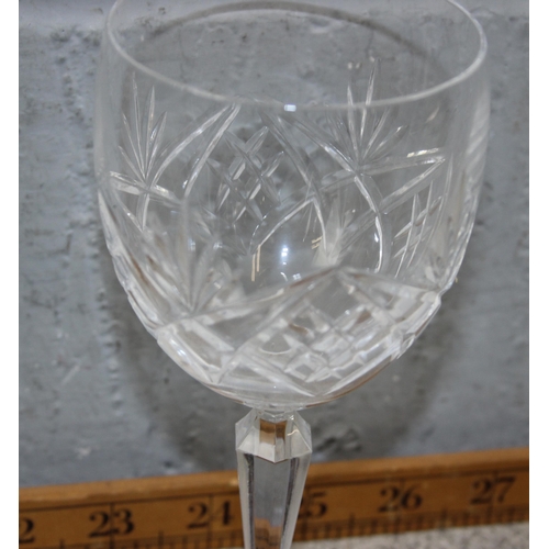 1851 - A boxed set of 6 crystal wine glasses