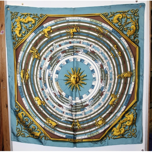 220 - Vintage Hermes 'Dies et Hore' silk scarf