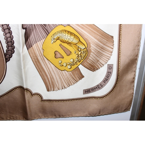 221 - Vintage Hermes 'Tsubas' silk scarf