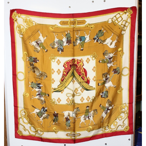 225 - Vintage Hermes 'Equition Japonaise' silk scarf