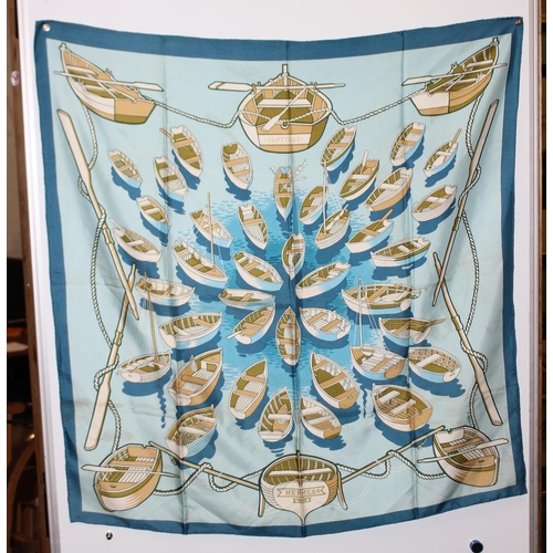 229M - Vintage Hermes 'Flottille' silk scarf