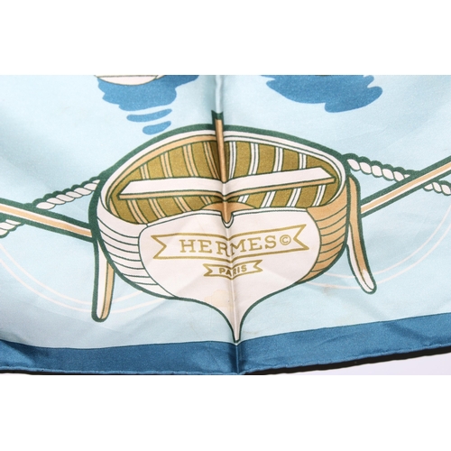 229M - Vintage Hermes 'Flottille' silk scarf