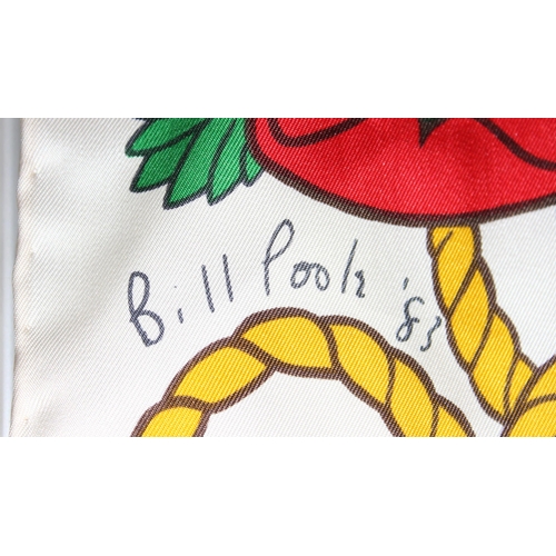 229O - In the vintage Hermes style, a silk scarf depicting the Mary Rose signed Bill Poole 83