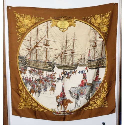 229A - Vintage Hermes 'Marine et Cavalerie, 2 Pluvoise An III 1795' silk scarf