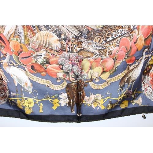 229D - Vintage Hermes 'Faune et Flore du Texas' silk scarf