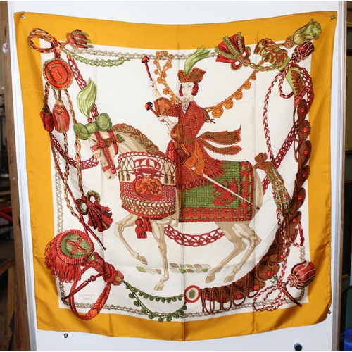 229E - Vintage Hermes silk scarf, Le Timbalier