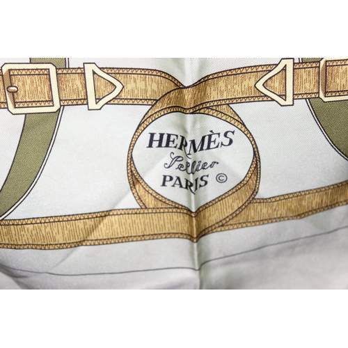 229G - Vintage Hermes 'Eperon d'or' silk scarf