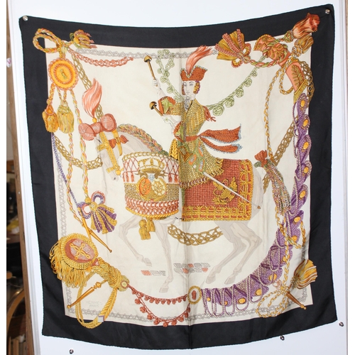 229J - Vintage Hermes silk scarf, Le Timbalier