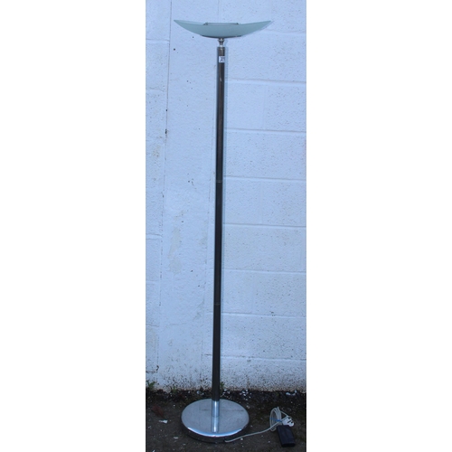 270 - An Art Deco style chrome and glass uplighter lamp