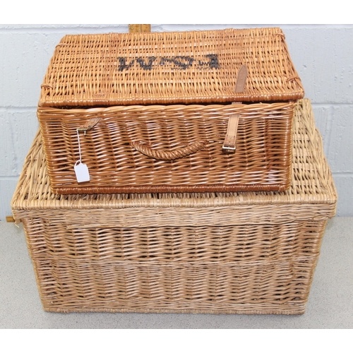 296 - 2 wicker baskets, the smaller by Fortum & Mason