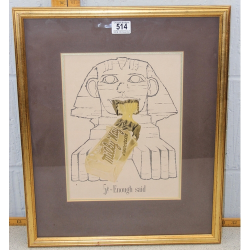 514 - An original pen drawing by Nick Newham & 2 further Egyptian related prints