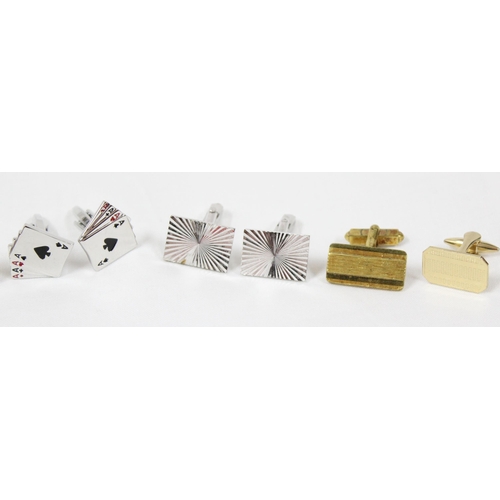 1160 - 4 pairs and 2 other cufflinks. rolled gold, gold plated and other examples