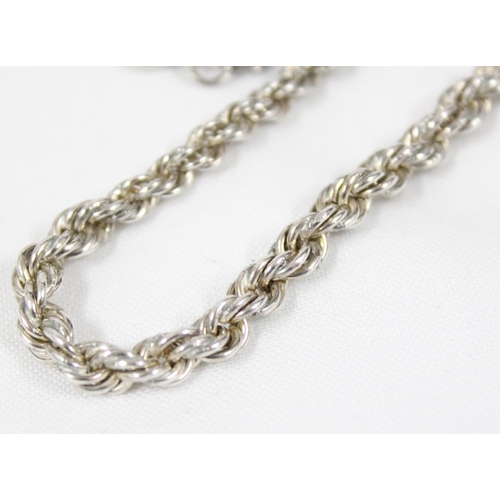 1161 - A retro silver rope twist necklace, import marks for London 1977, approx 23.14g gross approx 44cm lo... 