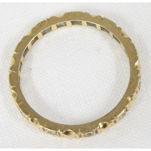 1162 - An 18ct gold and diamond eternity ring, approx size S, approx 3.61g gross, marked 18 but XRF confirm... 