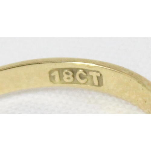 1163 - A vintage 18ct gold ring set with 7 diamonds in a half eternity setting, marked 18ct but XRF confirm... 