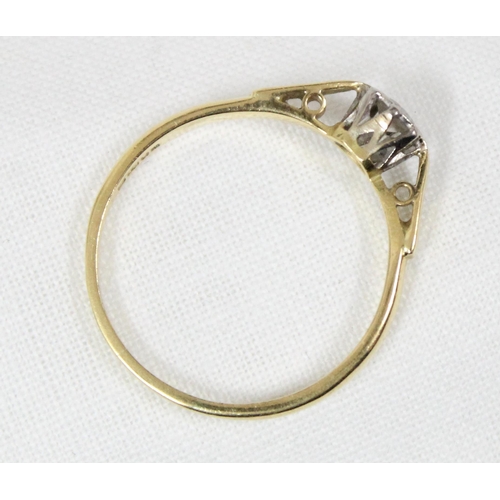 1164 - 18ct gold solitaire diamond ring, stone approx 3mm diameter, approx size T, approx 2.47g gross