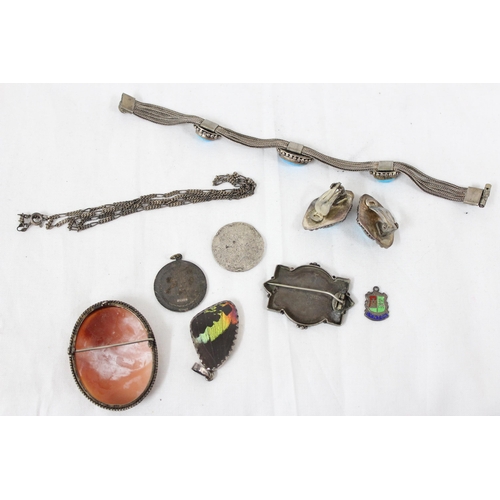 1193 - Qty of assorted silver and silver mounted jewellery, some unmarked but XRF tested, approx 120.57g gr... 