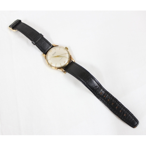 1334 - A vintage 9ct gold cased Nivada Automatic wristwatch, approx 34.07g including strap and movement