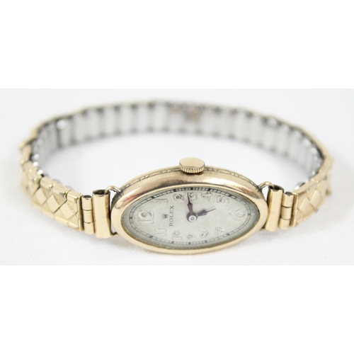 1336 - An Art Deco period 9ct gold cased Rolex wristwatch, import marks for Glasgow 1930, with Rolex Prima ... 