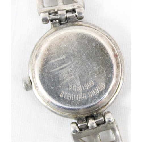 1337 - A silver watch by Rotary in the style of Charles Rennie Mackintosh with silver case and strap, marke... 