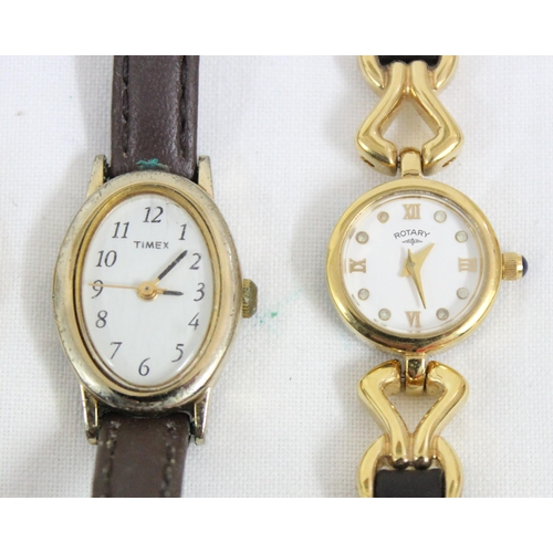 1340 - 4 assorted gold plated ladies watches to inc Rotary Siena