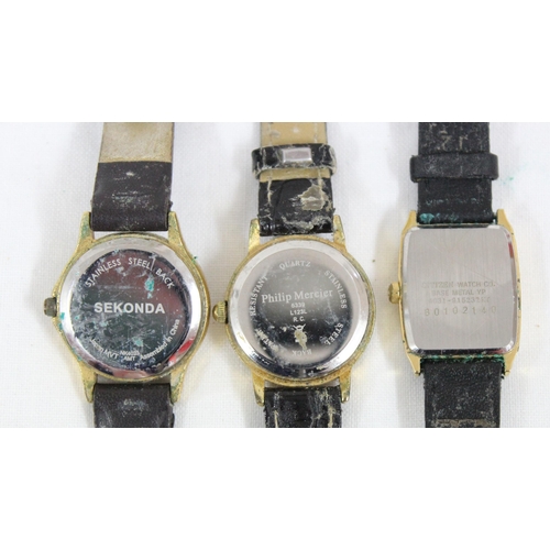 1341 - 3 assorted gold plated ladies watches to inc Citizen 4031-915232